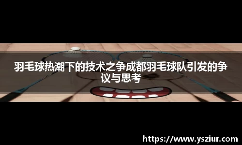 羽毛球热潮下的技术之争成都羽毛球队引发的争议与思考